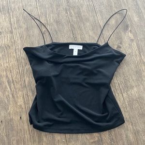 Leith XS crop black tank